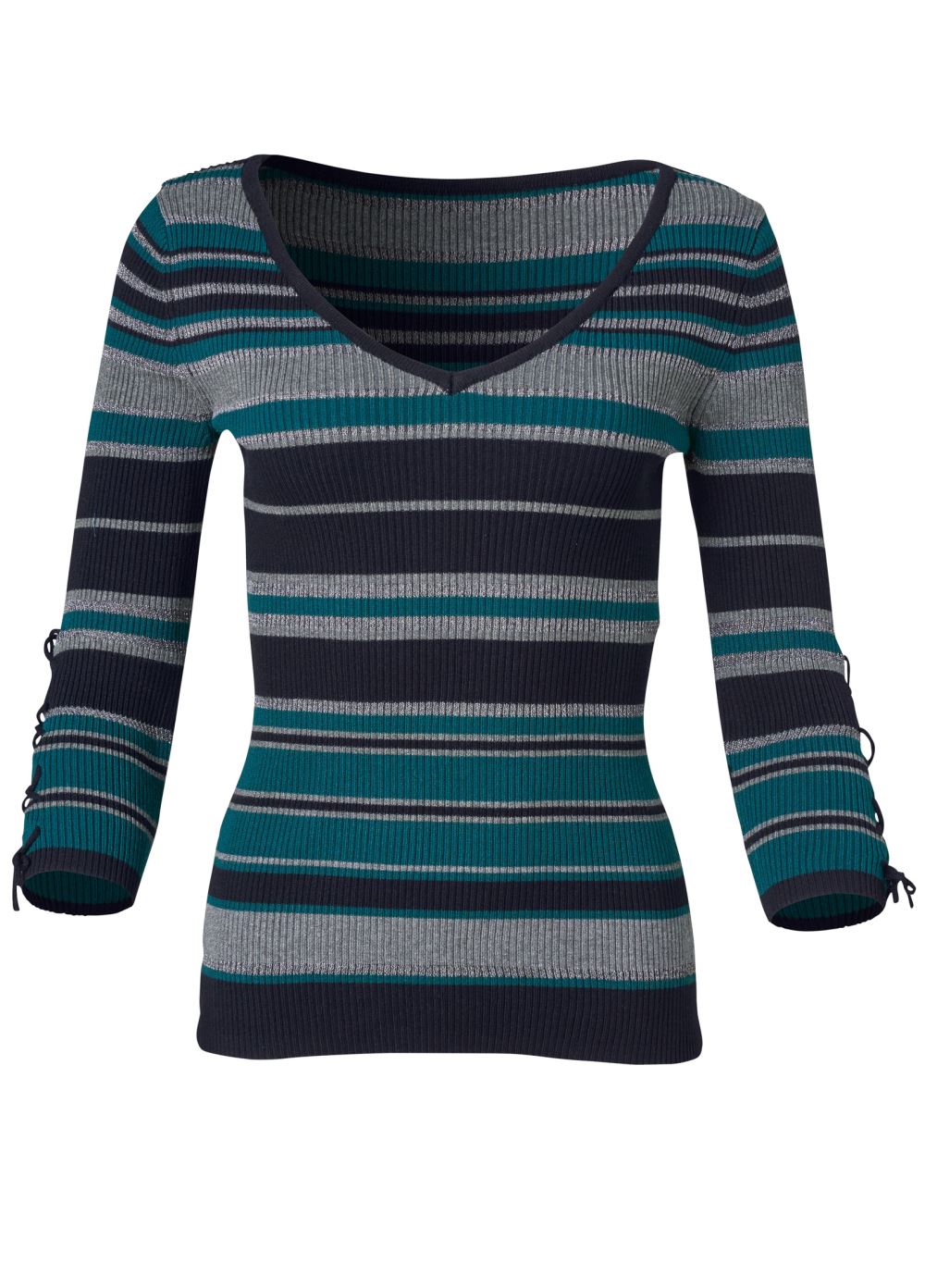 Venus VENUS | Striped Sweater in Black Multi