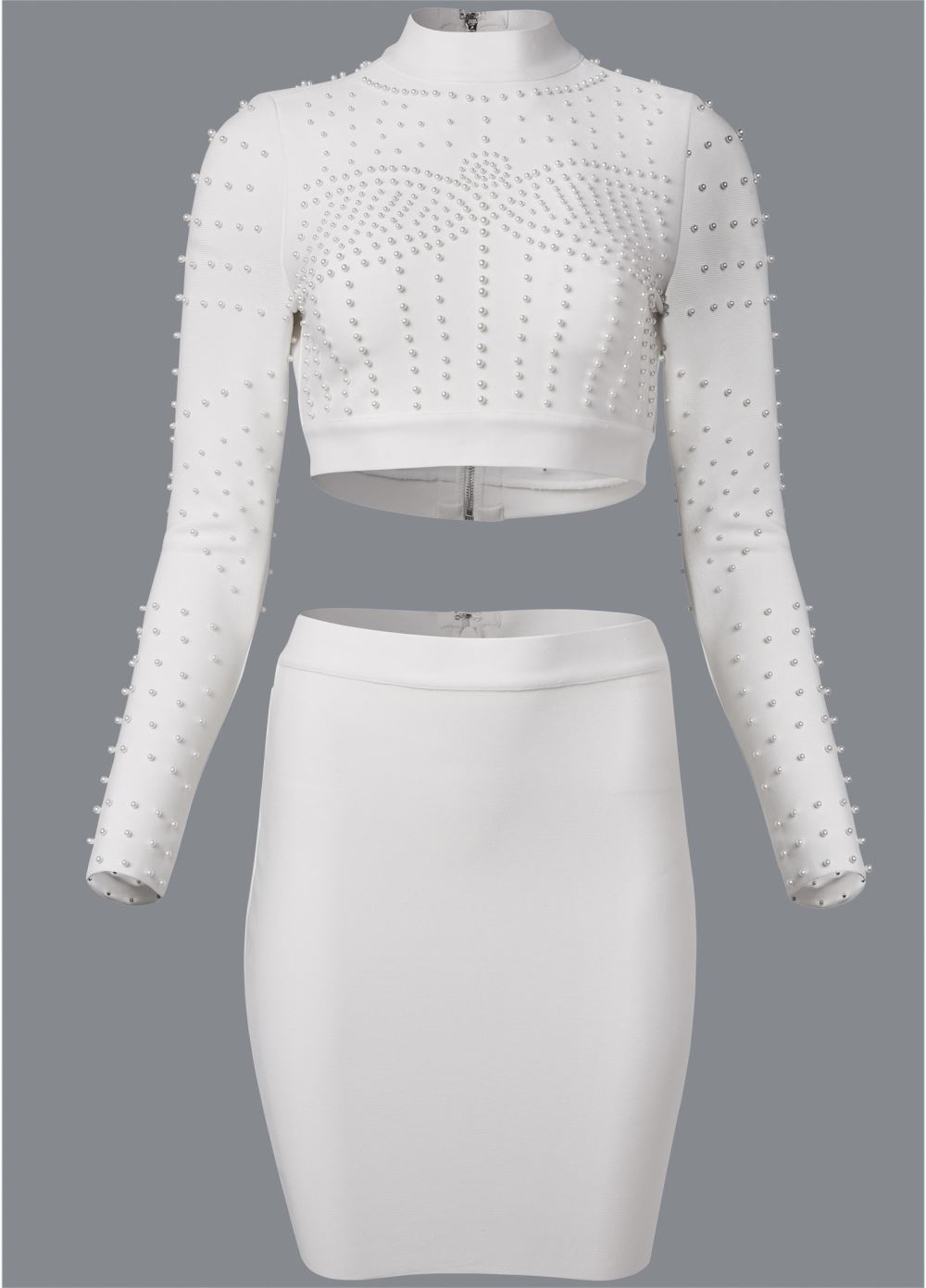 Venus Two-Piece Bandage Dress - White