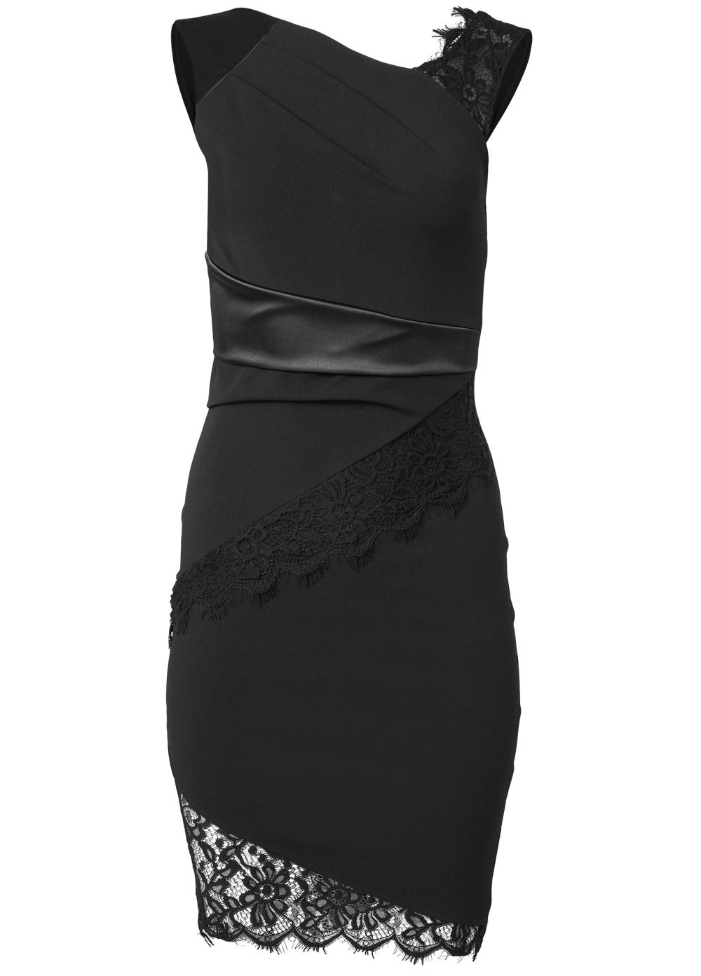 Venus Lace Detail Party Dress - Black
