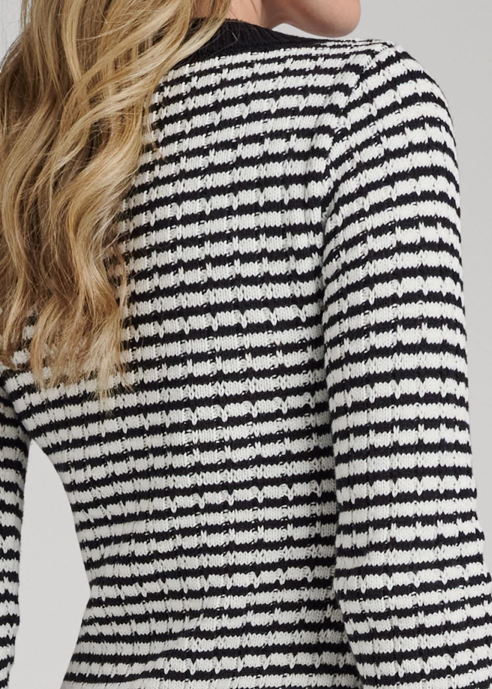 Venus V-Neck Sweater Dress - Black & White