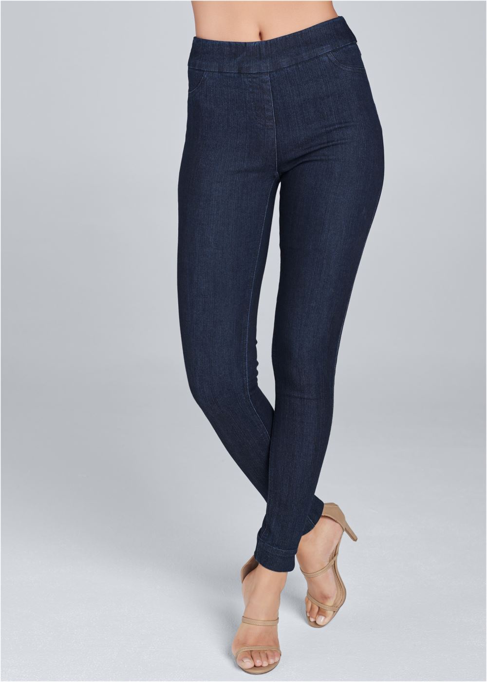 Venus Mid-Rise Slimming Stretch Jeggings in Dark Wash