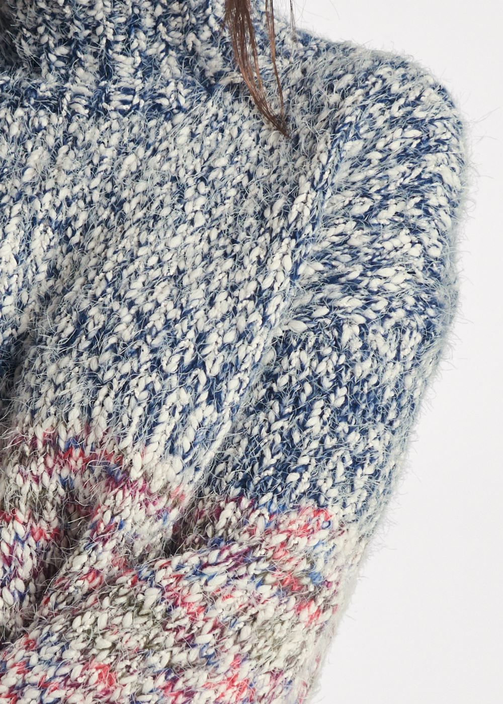 Venus VENUS | Marled Knit Mock-Neck Sweater in Blue Multi