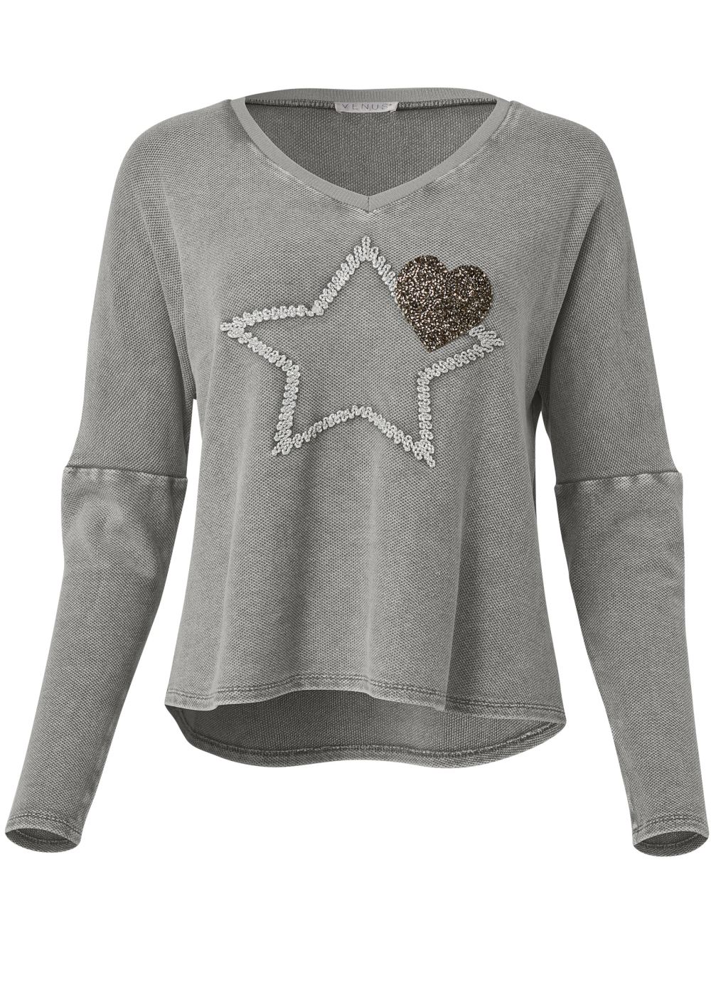 Venus Textured Sparkle Top in Grey