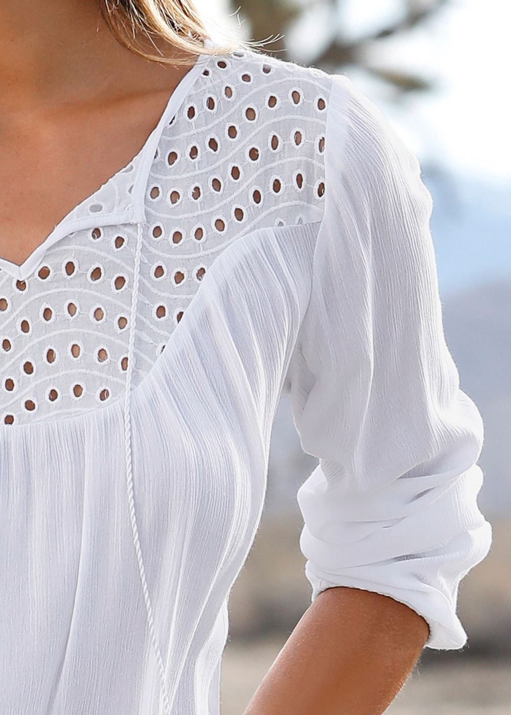 Venus Oversize Tie-Front Blouse in White