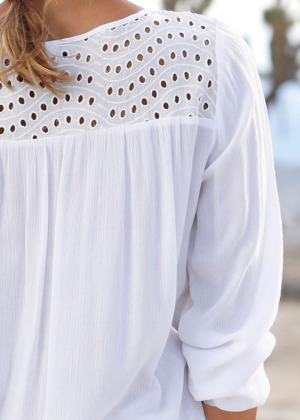 Venus Oversize Tie-Front Blouse in White