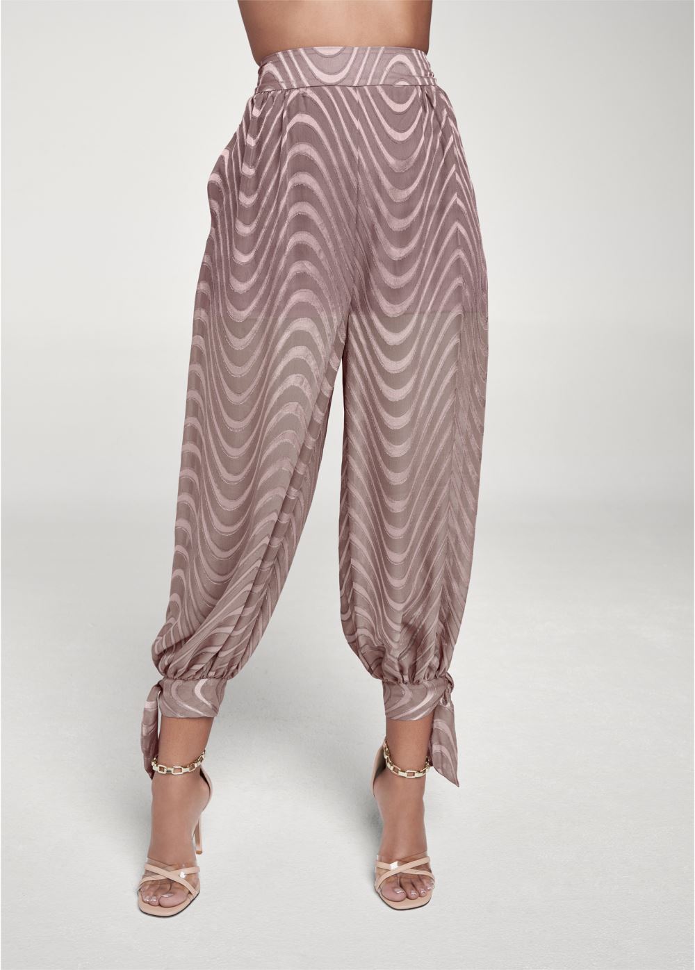 Venus Chiffon Jogger Pants in Brown