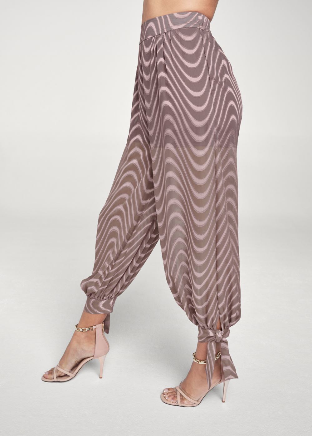 Venus Chiffon Jogger Pants in Brown