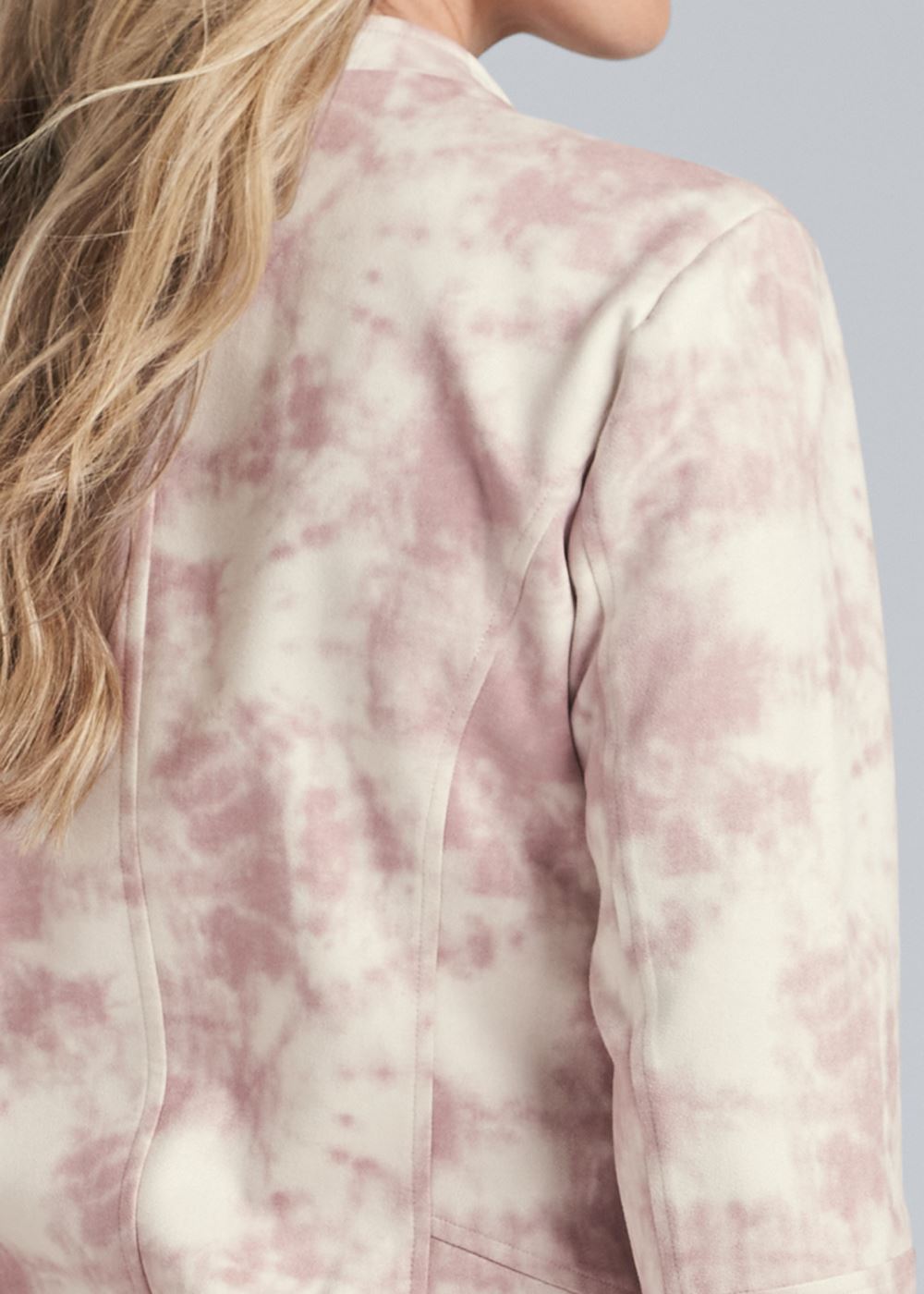 Venus Tie Dye Faux Suede Jacket in Pink Multi