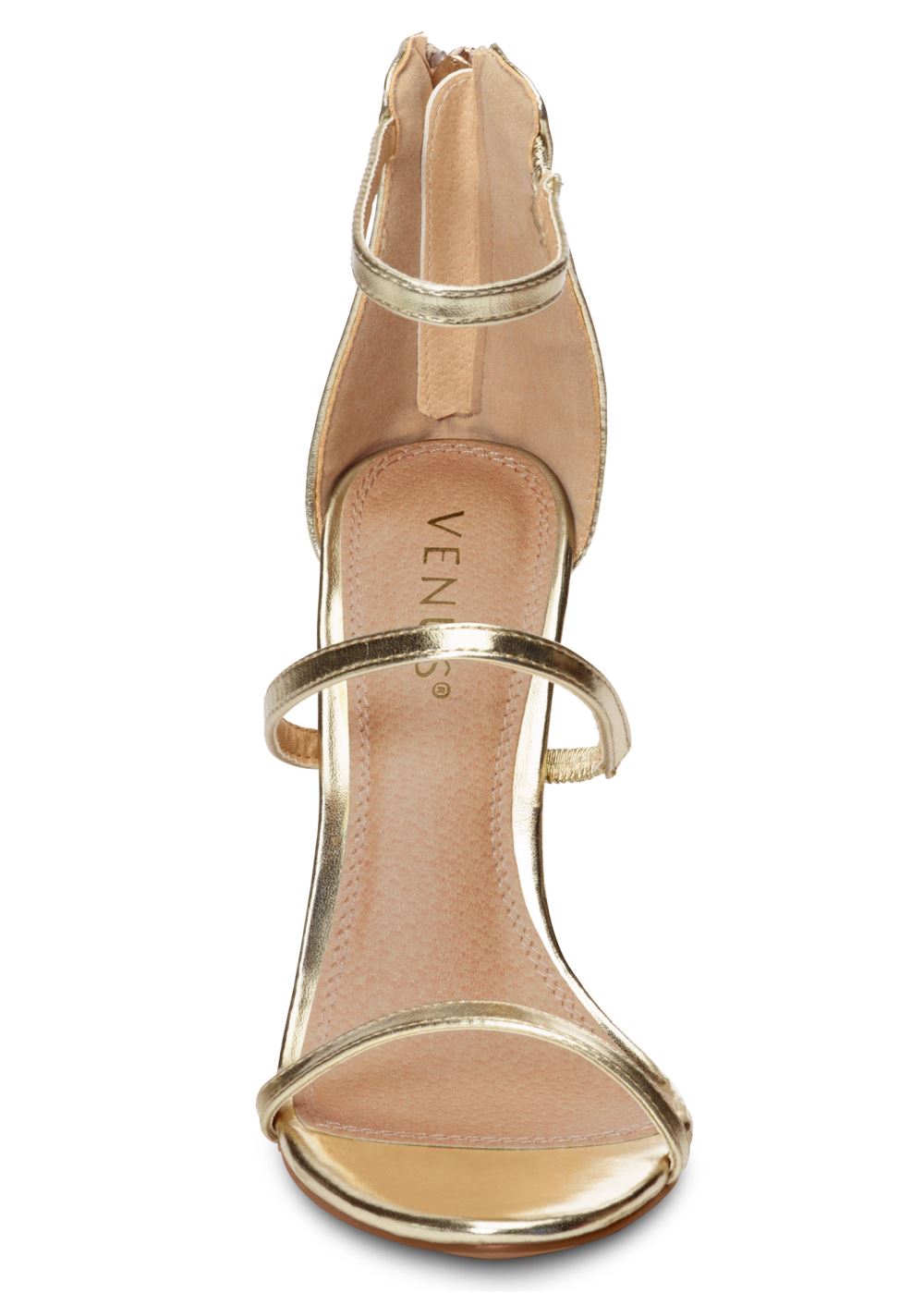 Venus High Heel Strappy Sandals in Gold