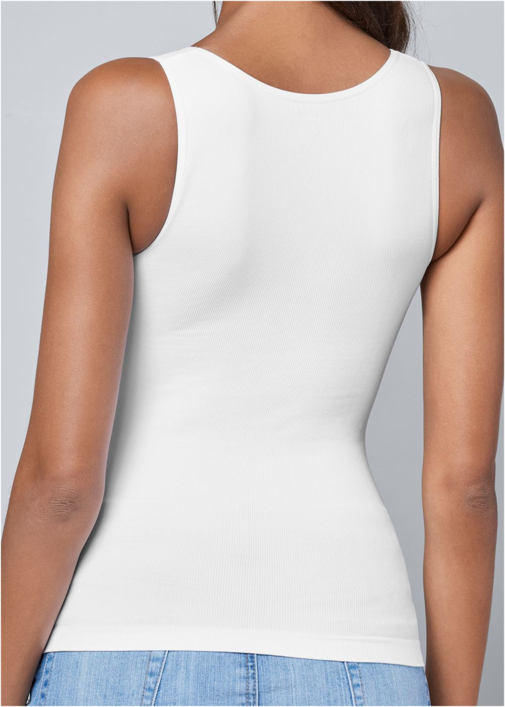 Venus Seamless Ribbed Tank in White