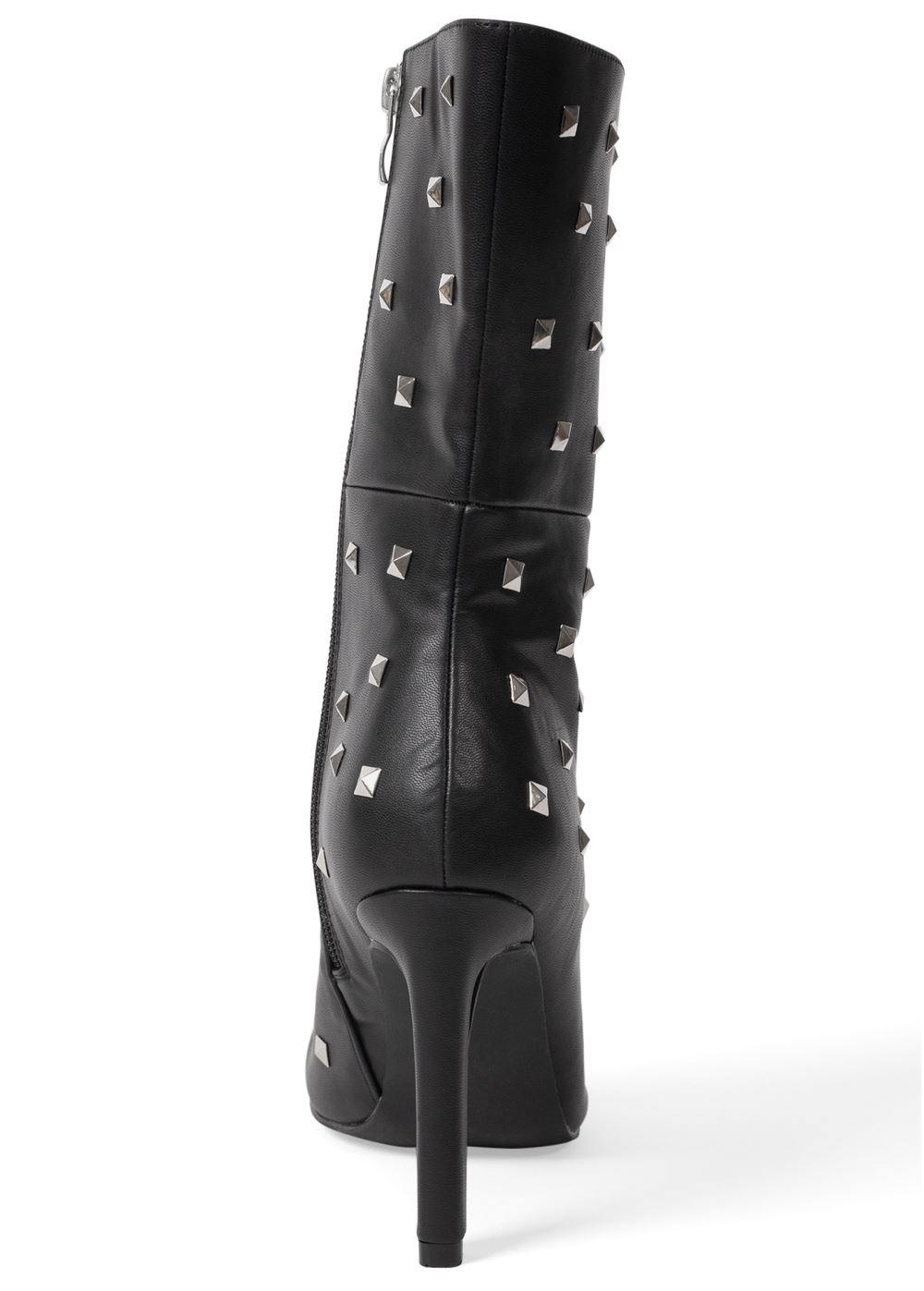 Venus Faux-Suede Studded Boots in Black