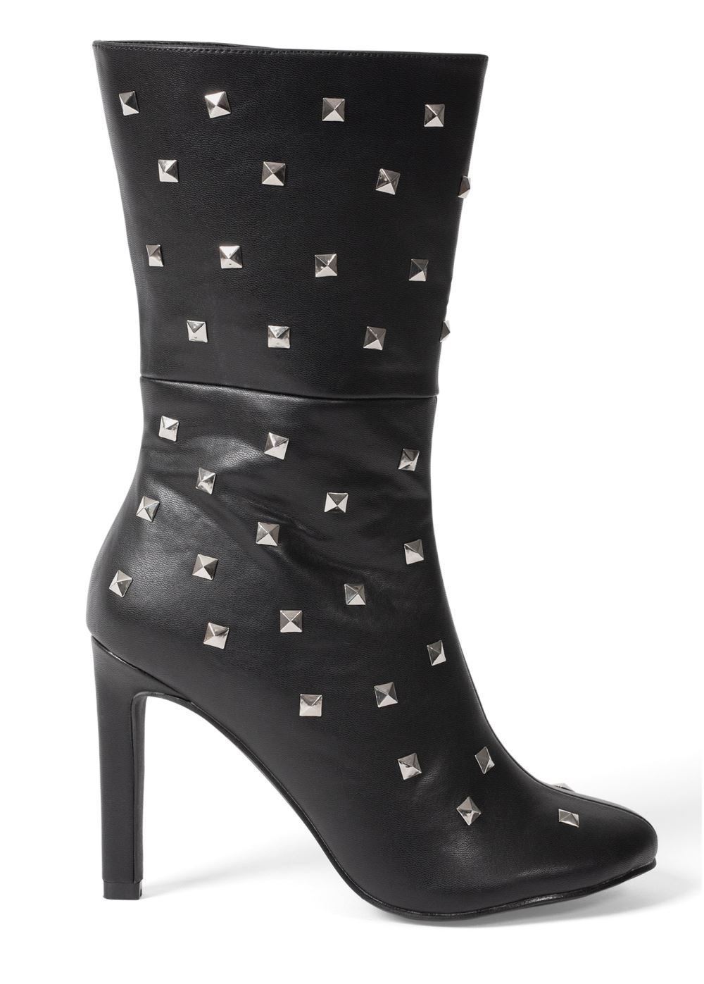Venus Faux-Suede Studded Boots in Black