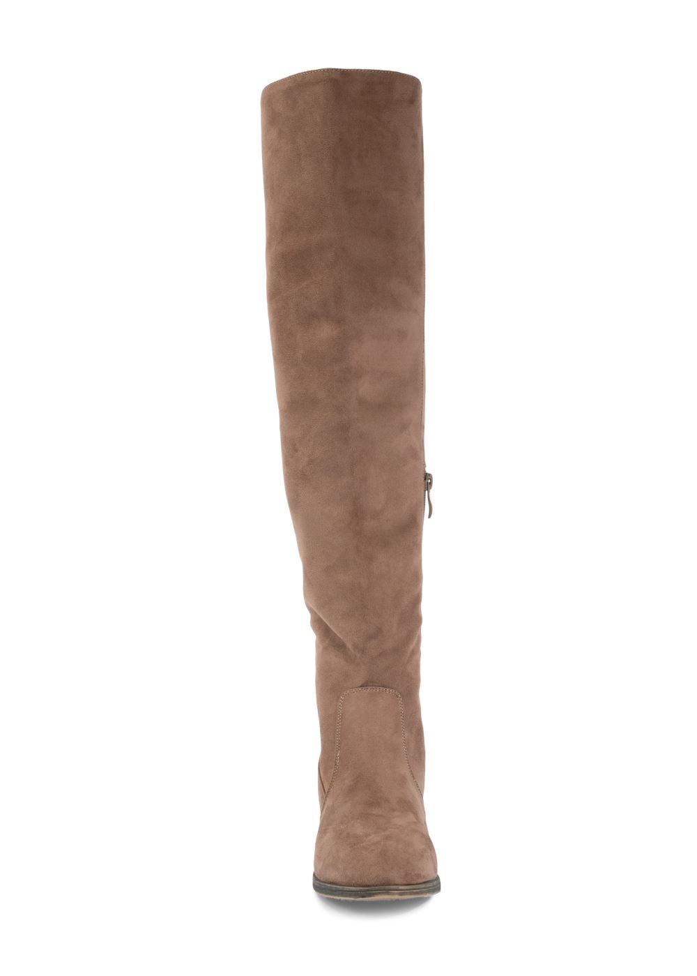 Venus Back Lace-Up Flat Boots in Taupe