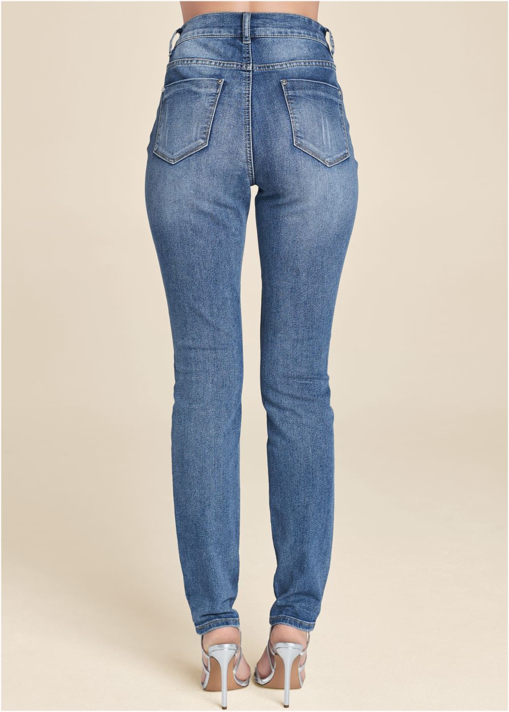 Venus Medium Wash HEART PATCH JEANS