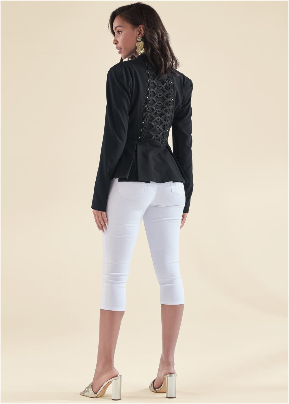 Venus Soutache Trim Blazer in Black