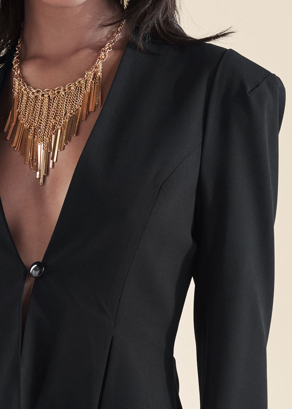 Venus Soutache Trim Blazer in Black