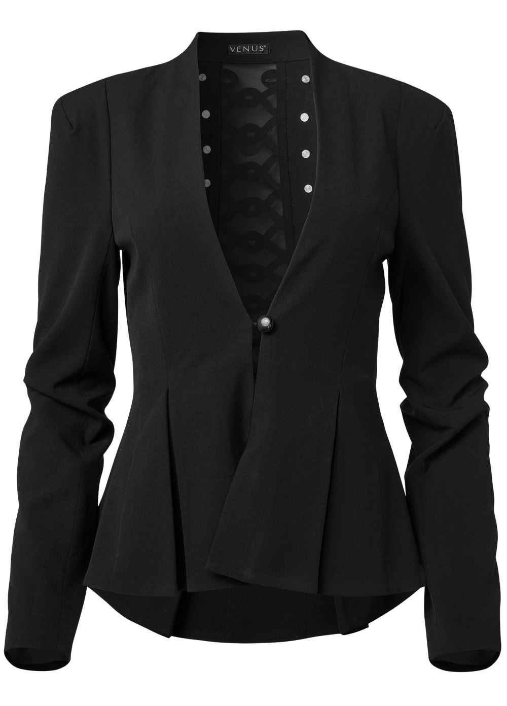 Venus Soutache Trim Blazer in Black