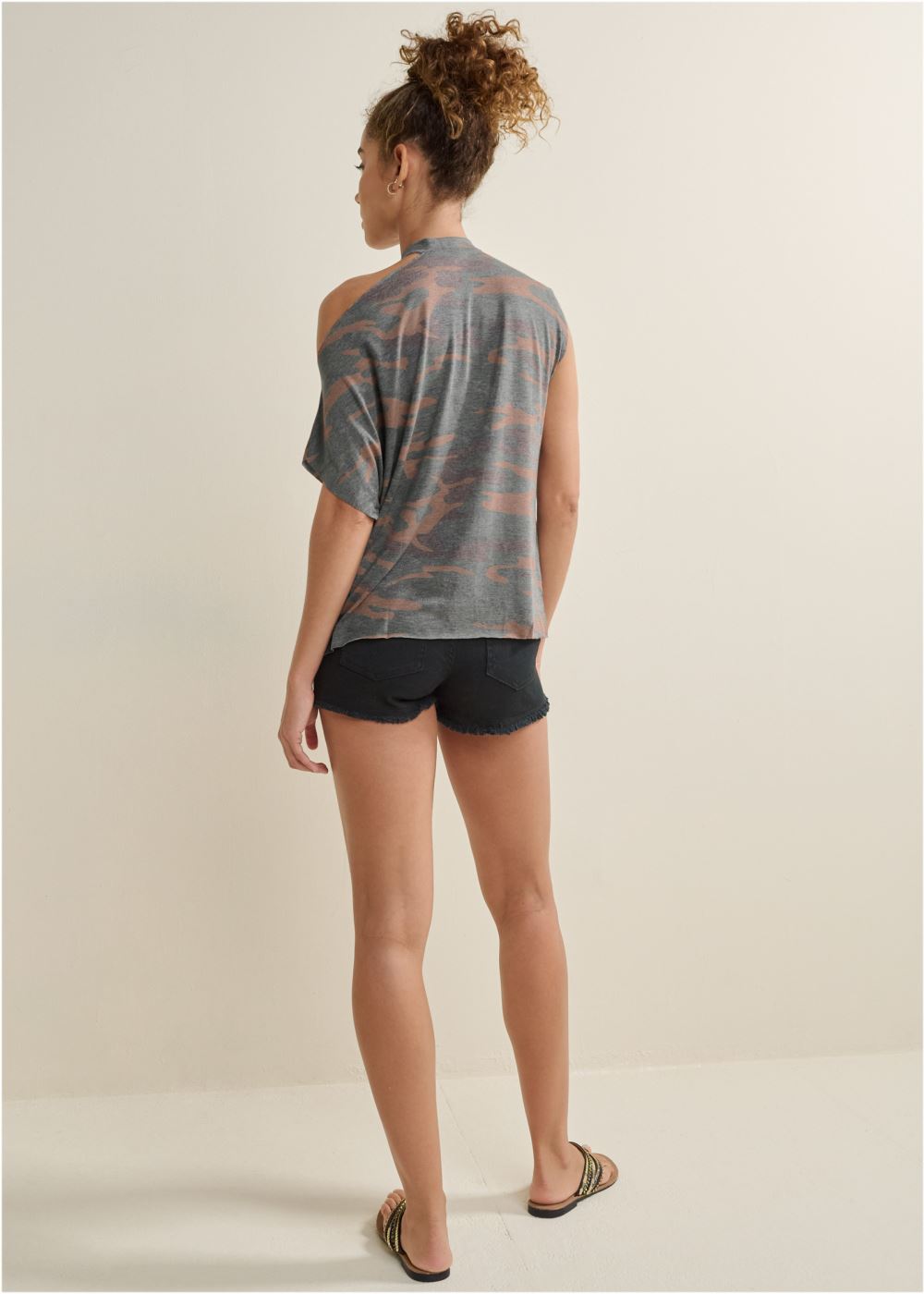 Venus Camo Lounge Top in Green Multi