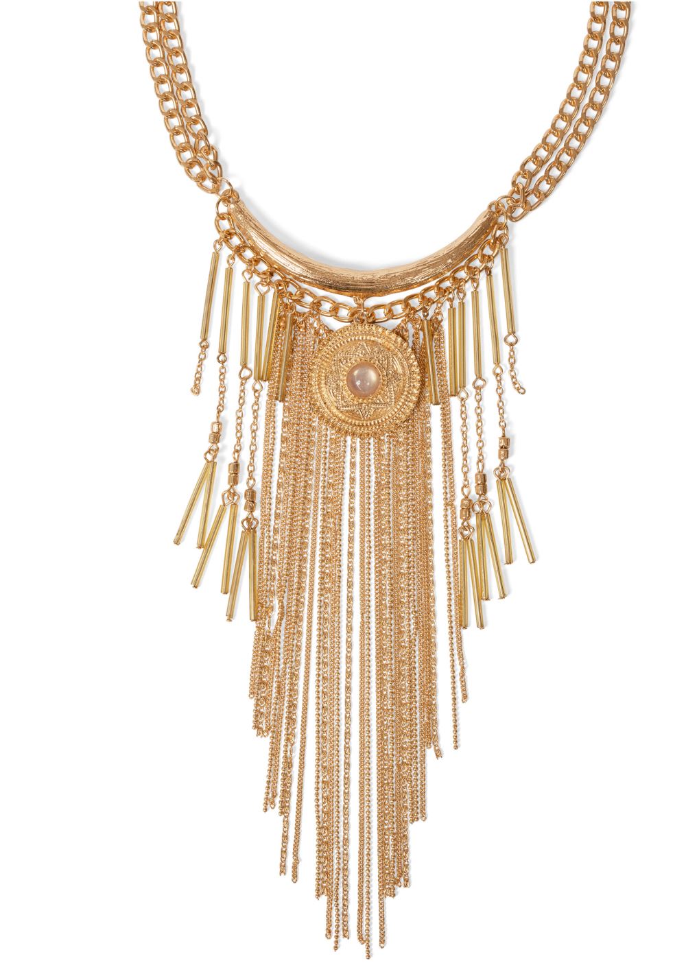 Venus Tassel Beaded Necklace in Gold