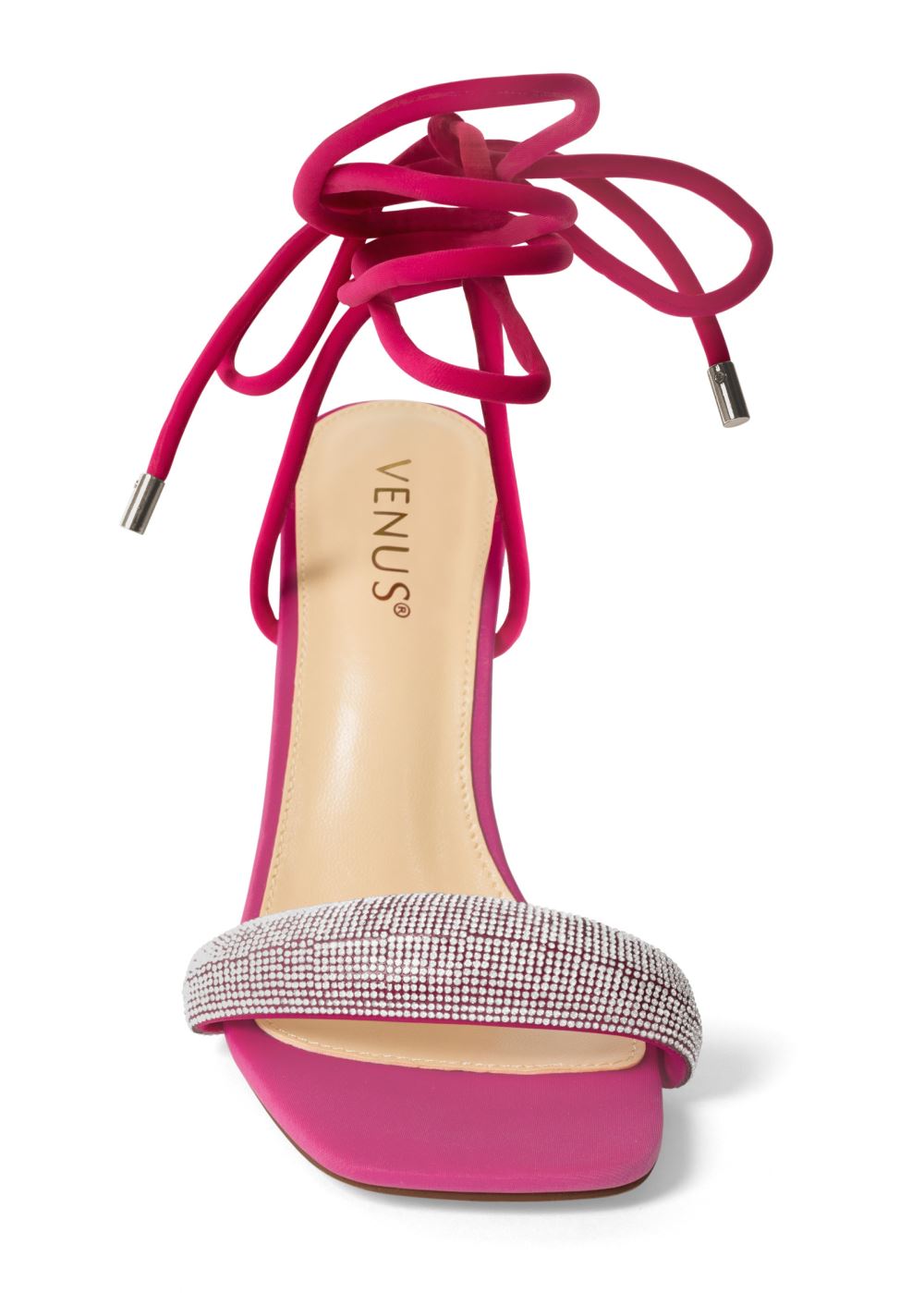 Venus Rhinestone Embellished Heels in Pink