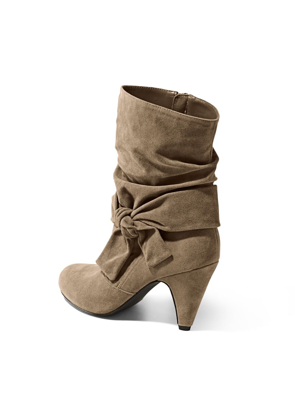 Venus Knotted Slouchy Boots in Taupe