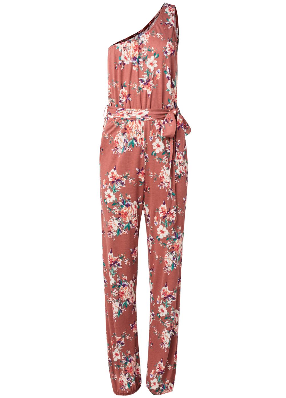 Venus One-Shoulder Jumpsuit in Pink Multi