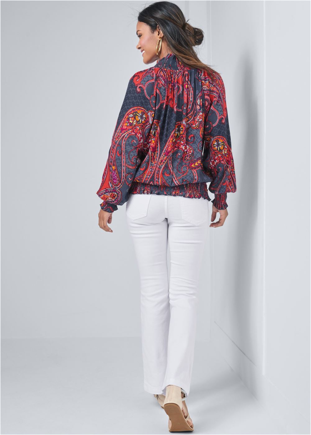 Venus Paisley Top in Navy Multi