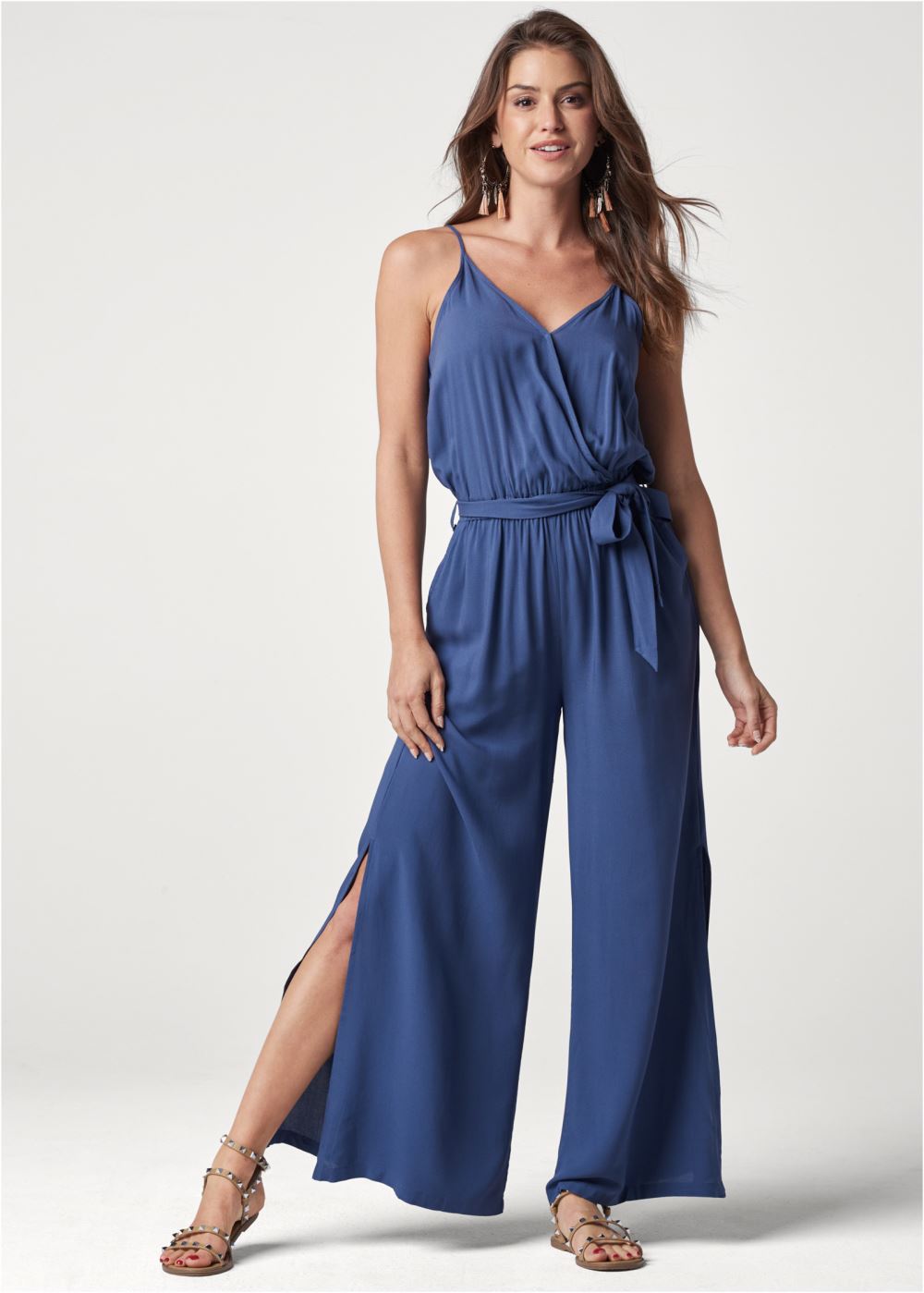Venus Ruffle Jumpsuit in Blue
