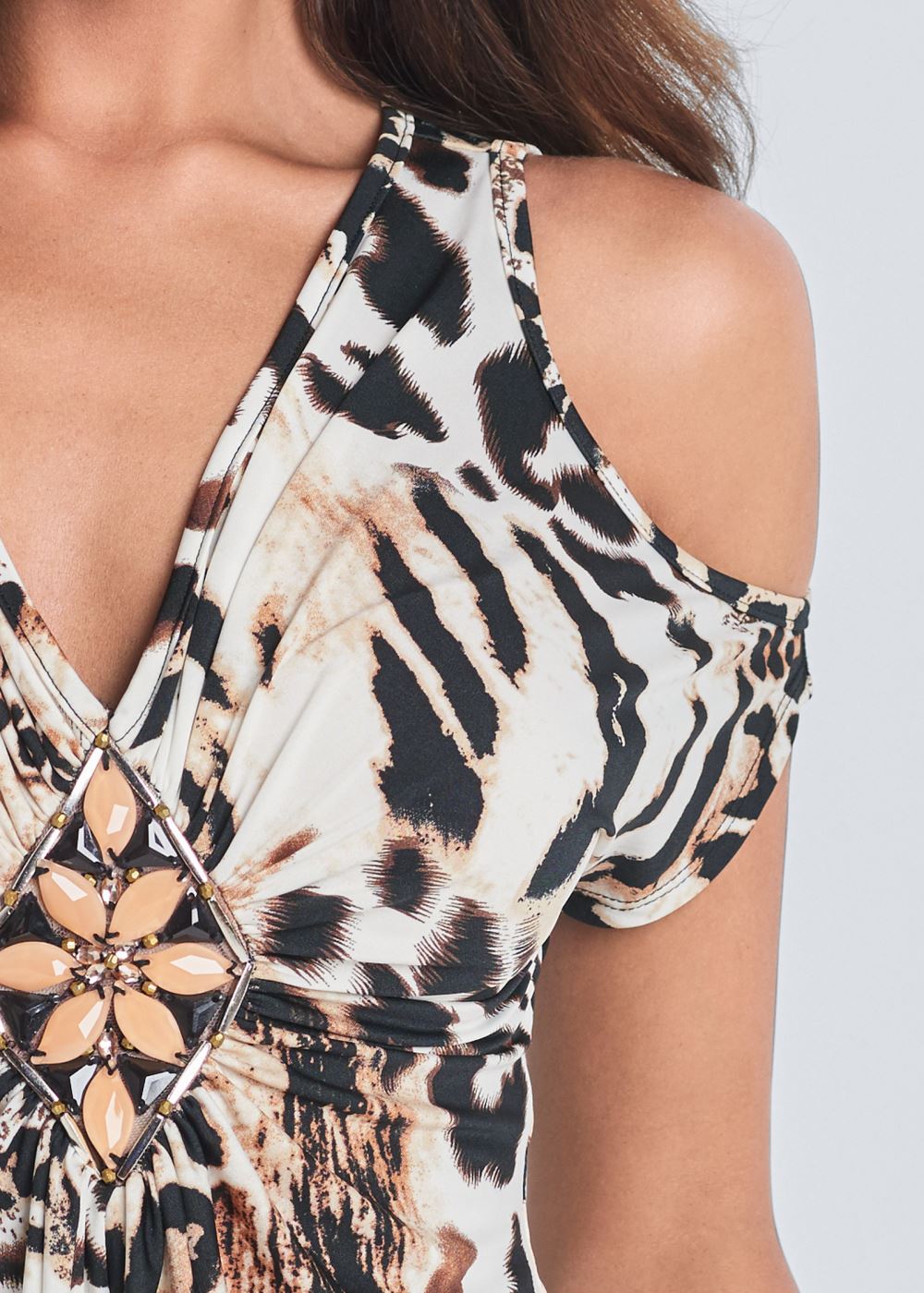 Venus Animal Print Top in Brown Multi