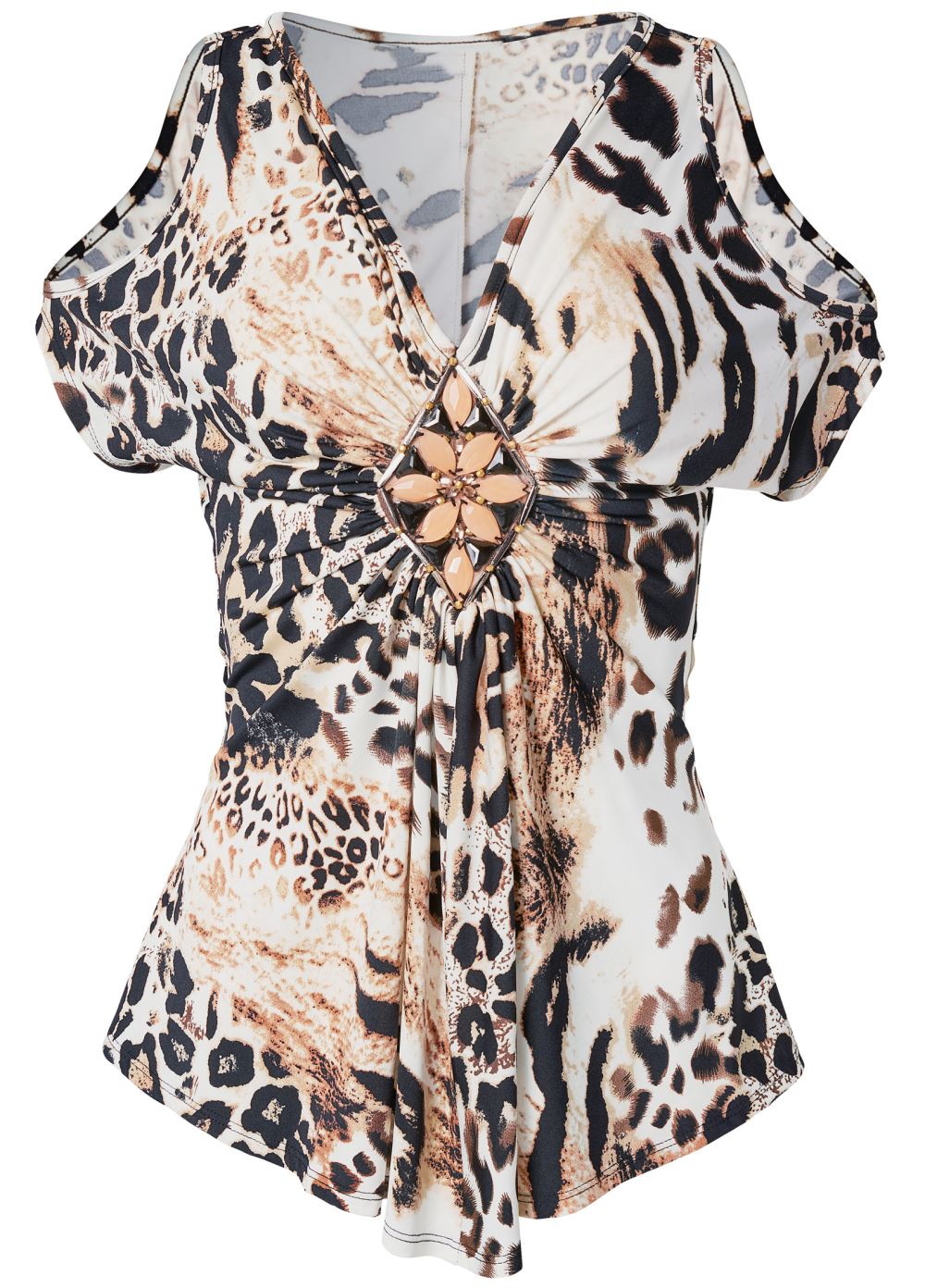 Venus Animal Print Top in Brown Multi