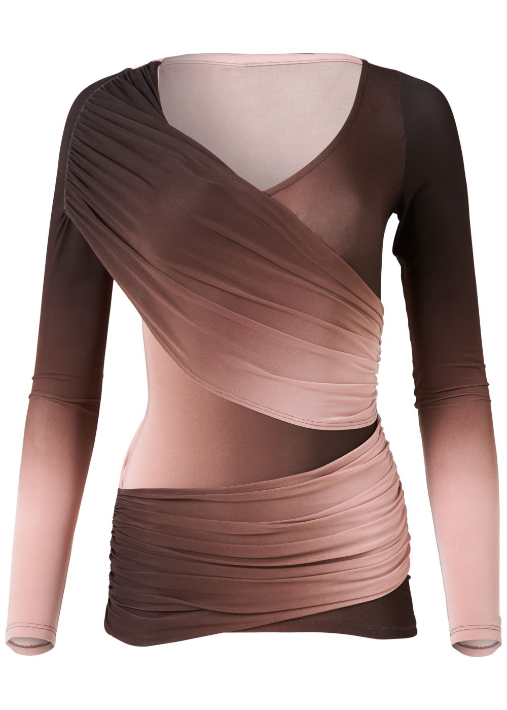 Venus Ruched Ombre Top in Pink Multi