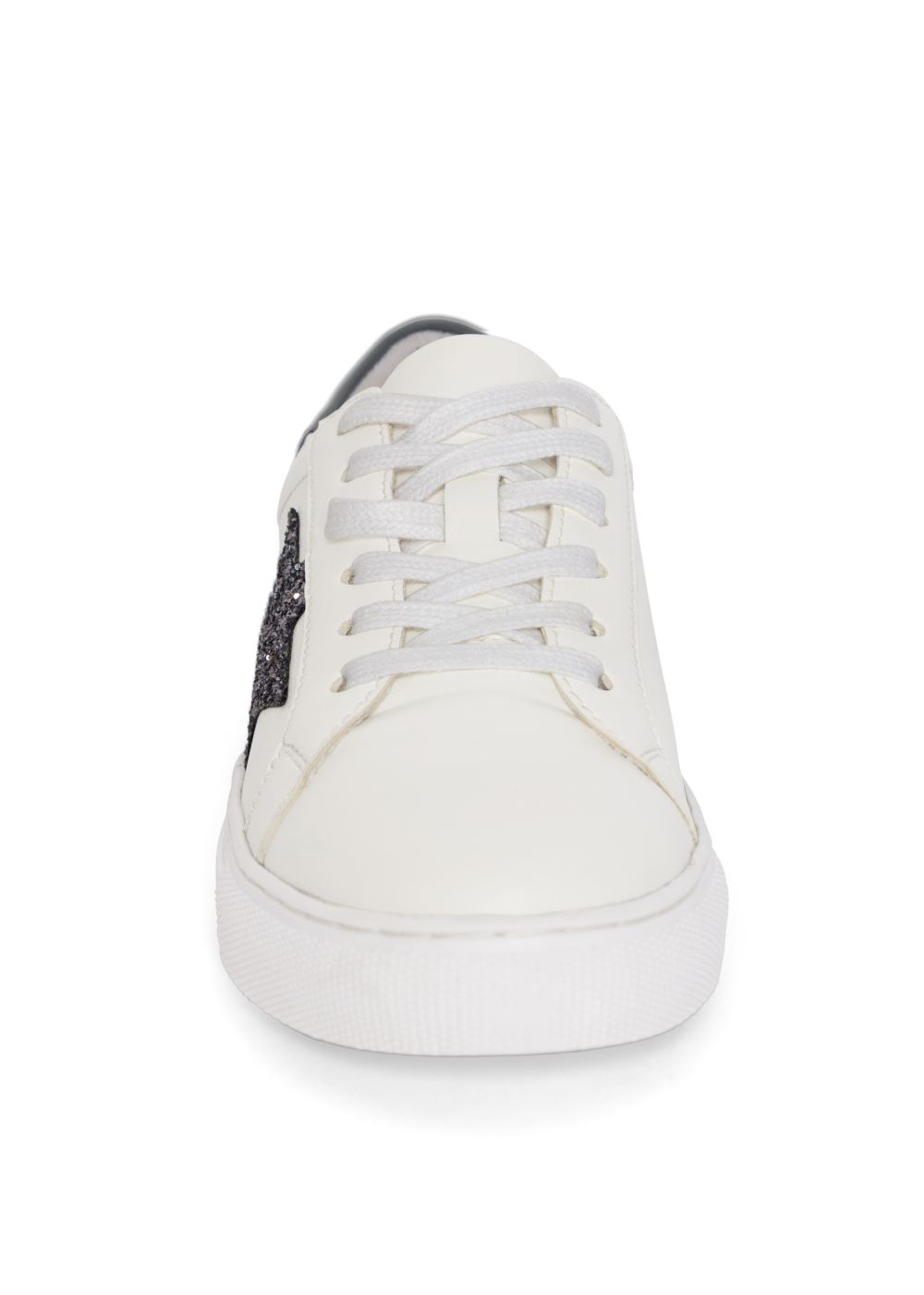 Venus Lace-Up Star Sneakers in Grey & White