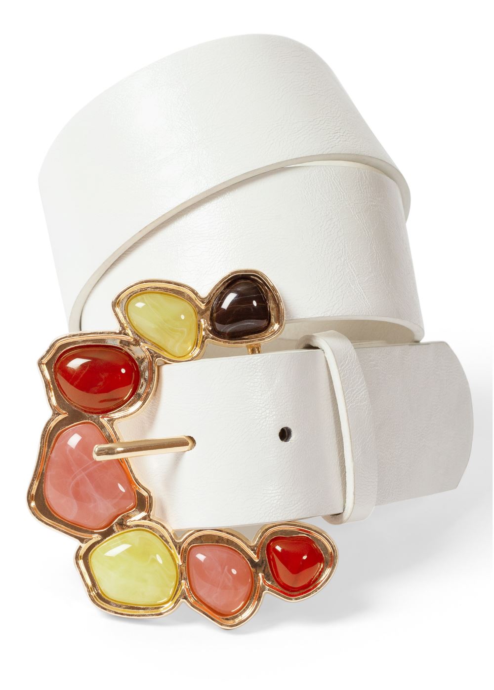 Venus Embellished Stone Belt in White Multi