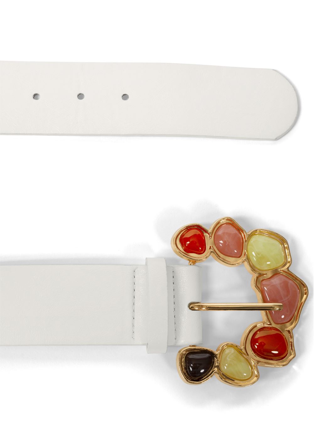 Venus Embellished Stone Belt in White Multi