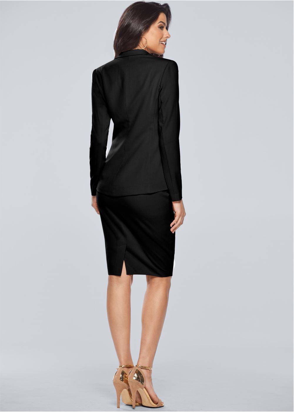 Venus Pencil Skirt Suit Set - Black