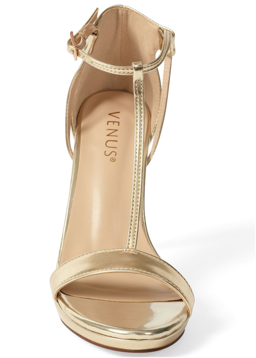 Venus T-Strap Heels in Gold