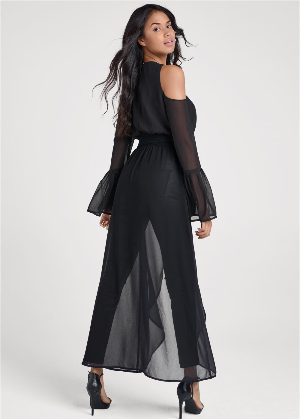 Venus Embellished Maxi Top in Black