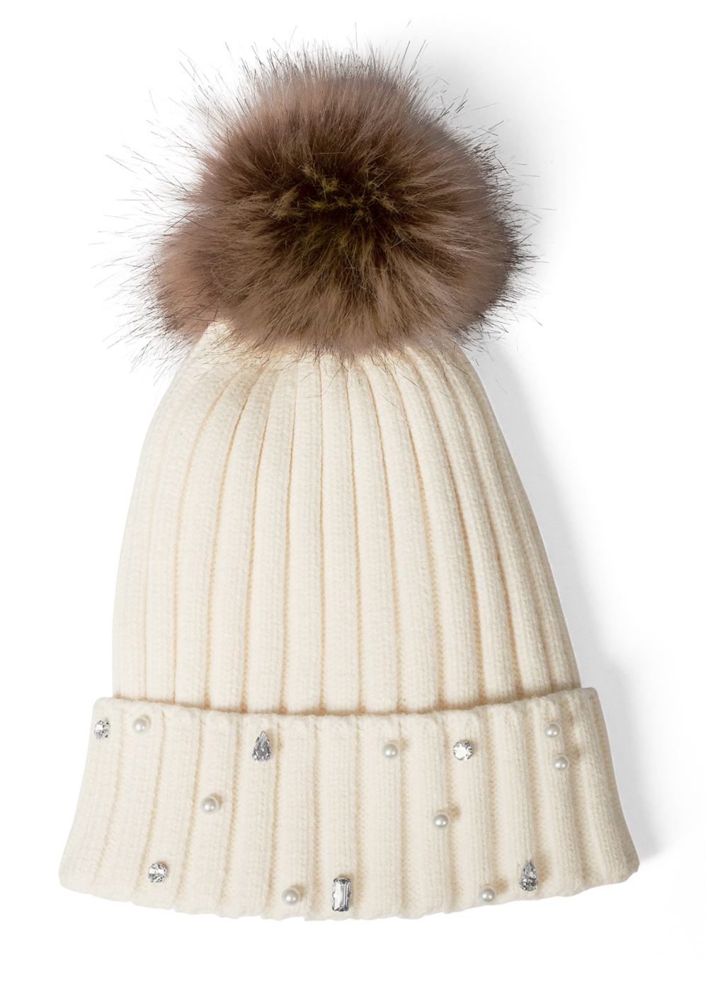 Venus Ribbed Beanie And Scarf Set in Nude