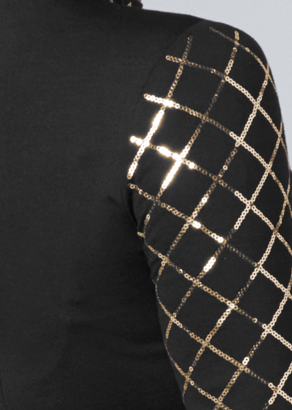 Venus Sequin Bodycon Dress - Black & Gold