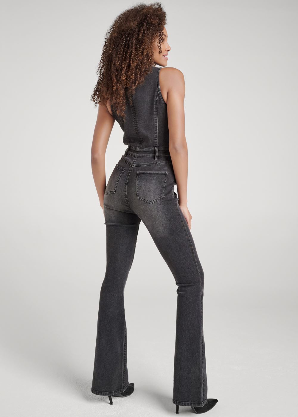 Venus Sleeveless Denim Jumpsuit in Dark Wash