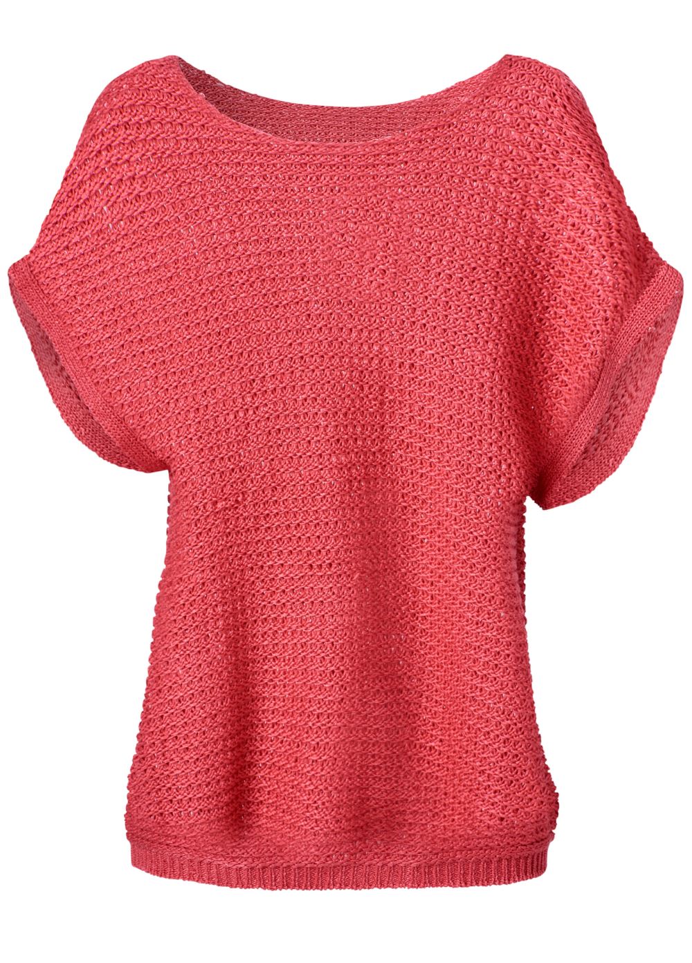 Venus VENUS | Open Knit Sweater in Coral