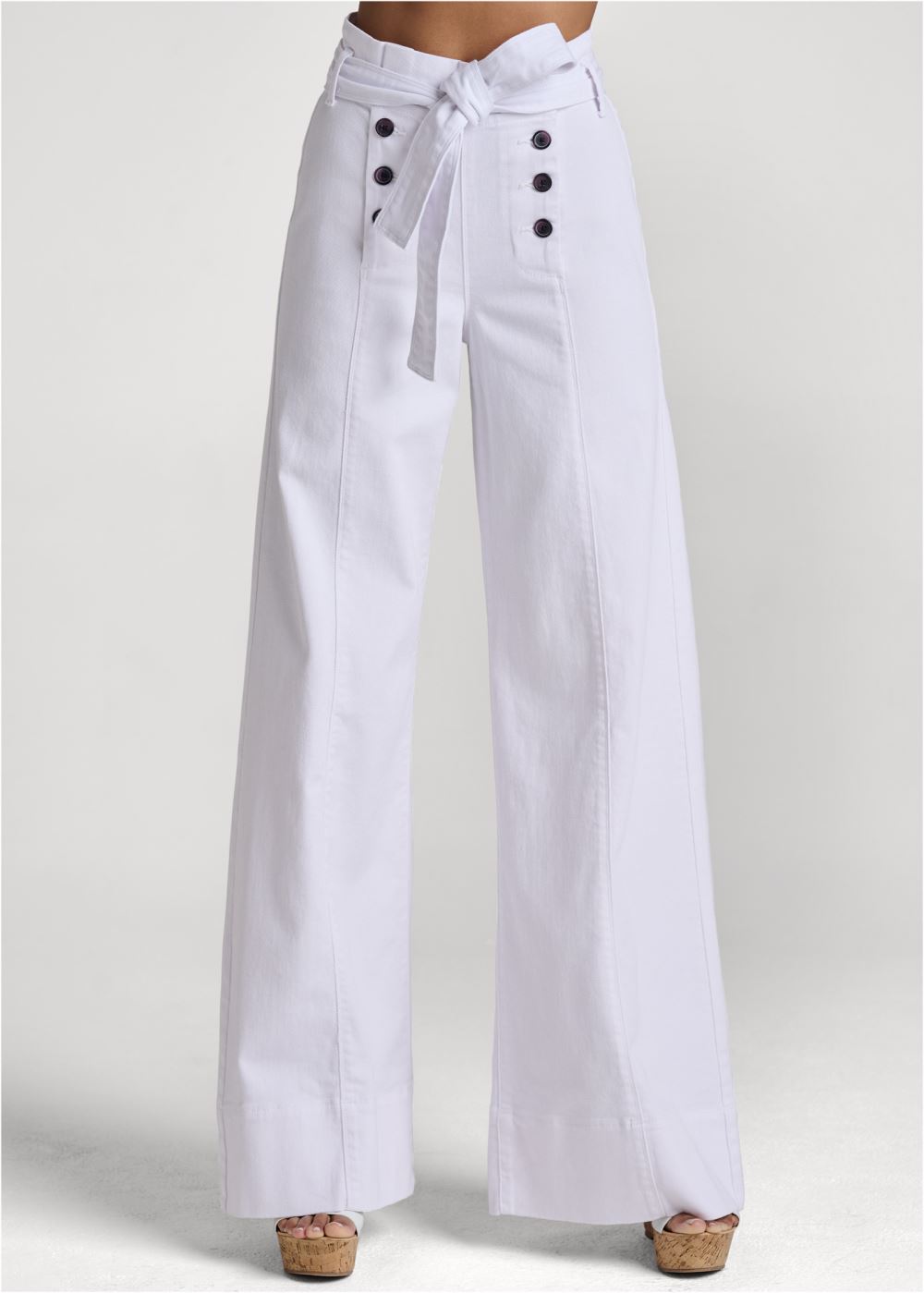 Venus Flare Leg High Waist Jeans in White Denim
