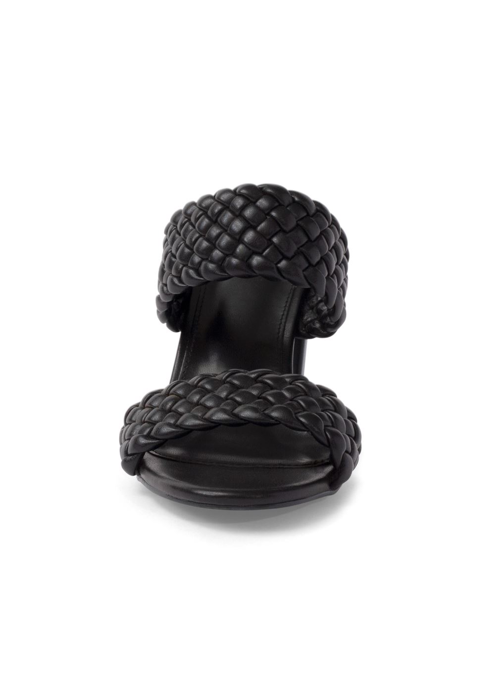 Venus Braided Double Strap Mules in Black