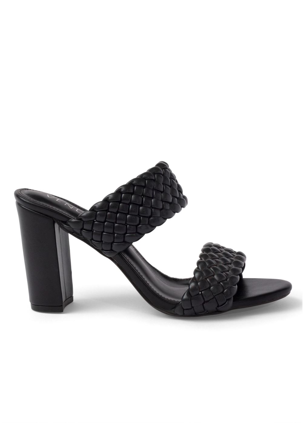 Venus Braided Double Strap Mules in Black
