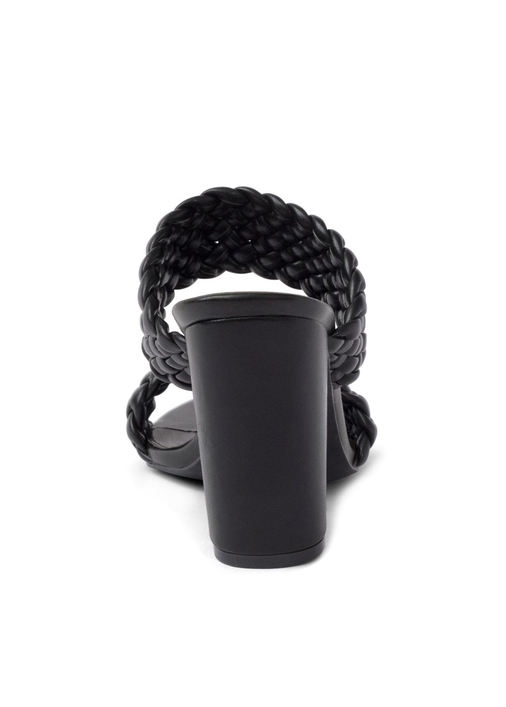 Venus Braided Double Strap Mules in Black