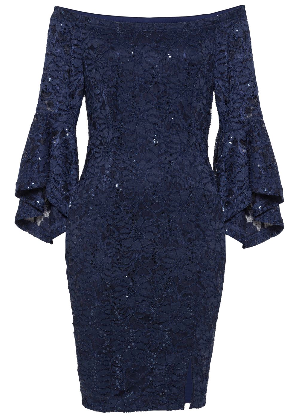 Venus Sequin Lace Bodycon Dress - Navy