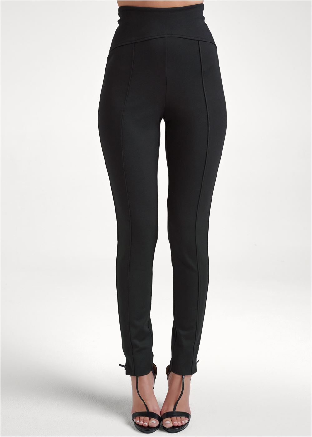 Venus High-Rise Ponte Pants in Black
