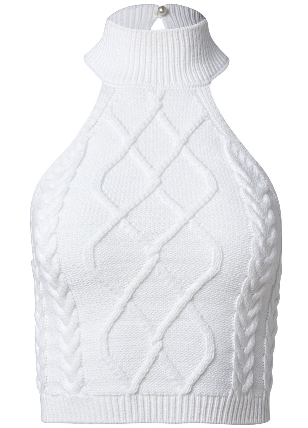 Venus VENUS | Open-Back Tie Bow Sweater in White