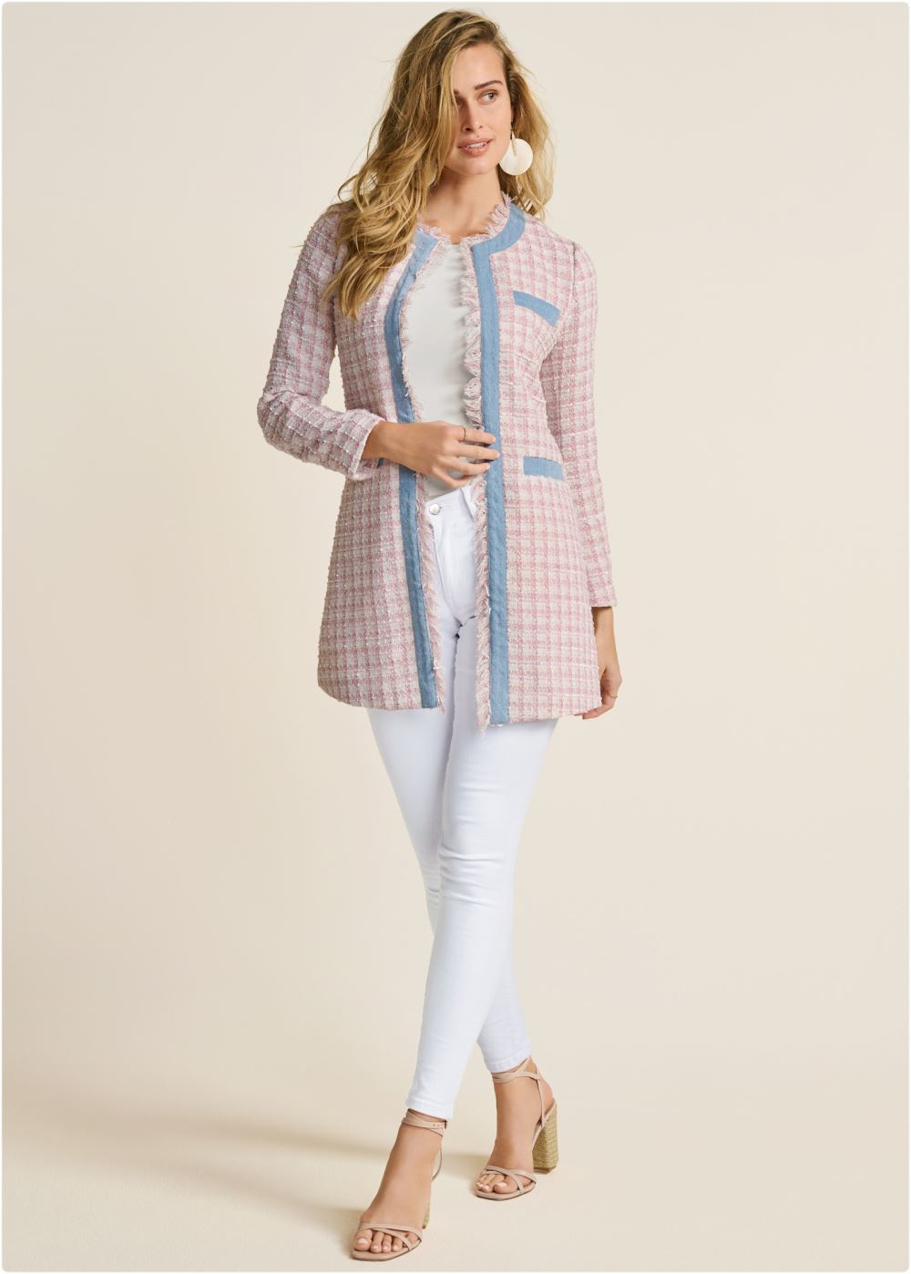 Venus Tweed Jacket in Pink Multi