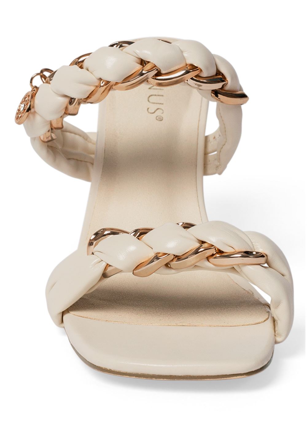 Venus Tosha Chain Sandals in White Multi
